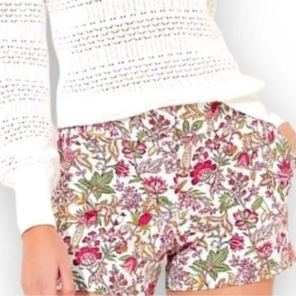 NWOT LOFT™️ Women's Size 0 'THE RIVIERA SHORT' Stretch Bright Floral Shorts - Picture 1 of 14